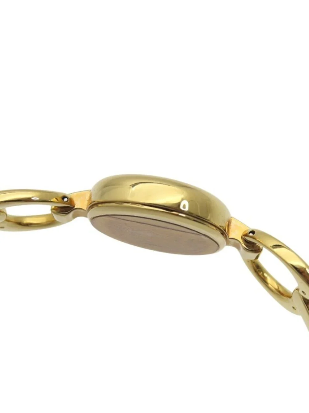 Gucci Quartz Watch Stainless Steel Black Gold Dial